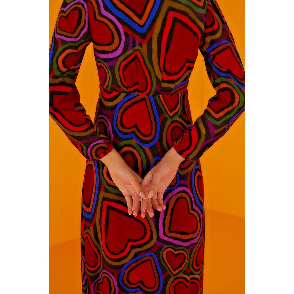 Farm Rio‎ Maxi Dress, Rainbow Wild Hearts, Valentine, Small, New! - Picture 4 of 8